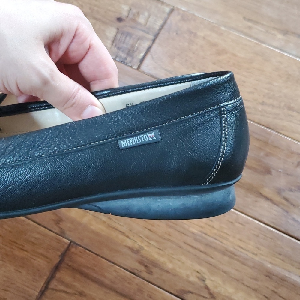 Mephisto Black Leather Tassle Loafers - Picture 3 of 7